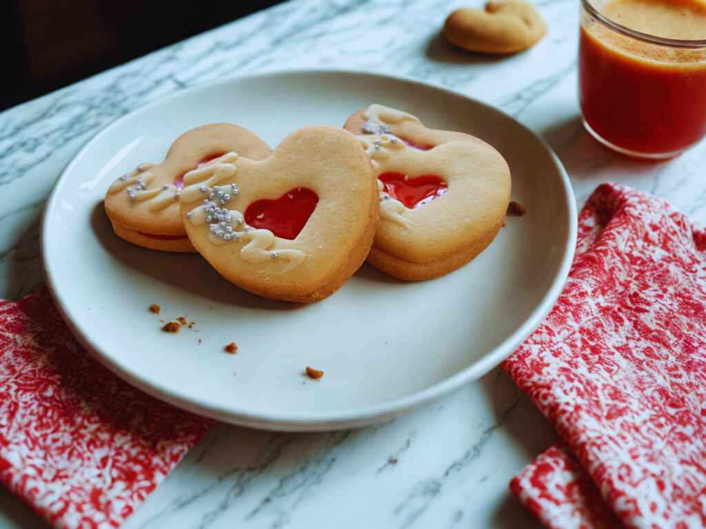 Kruche serce z masą żelową